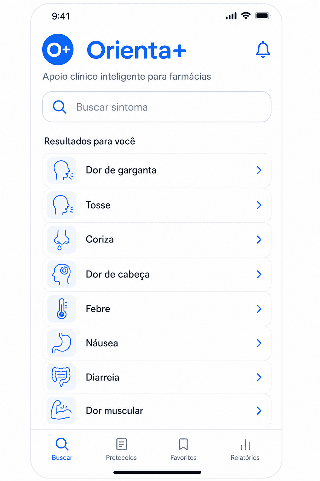 Versão mobile do Orienta + para consulta rápida